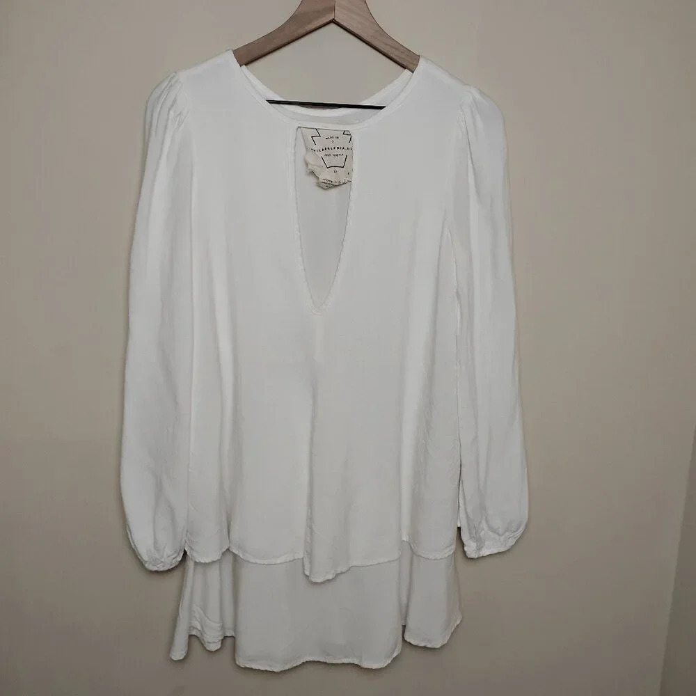 Free People White Oversized Mini Dress Keyhole Front, Small